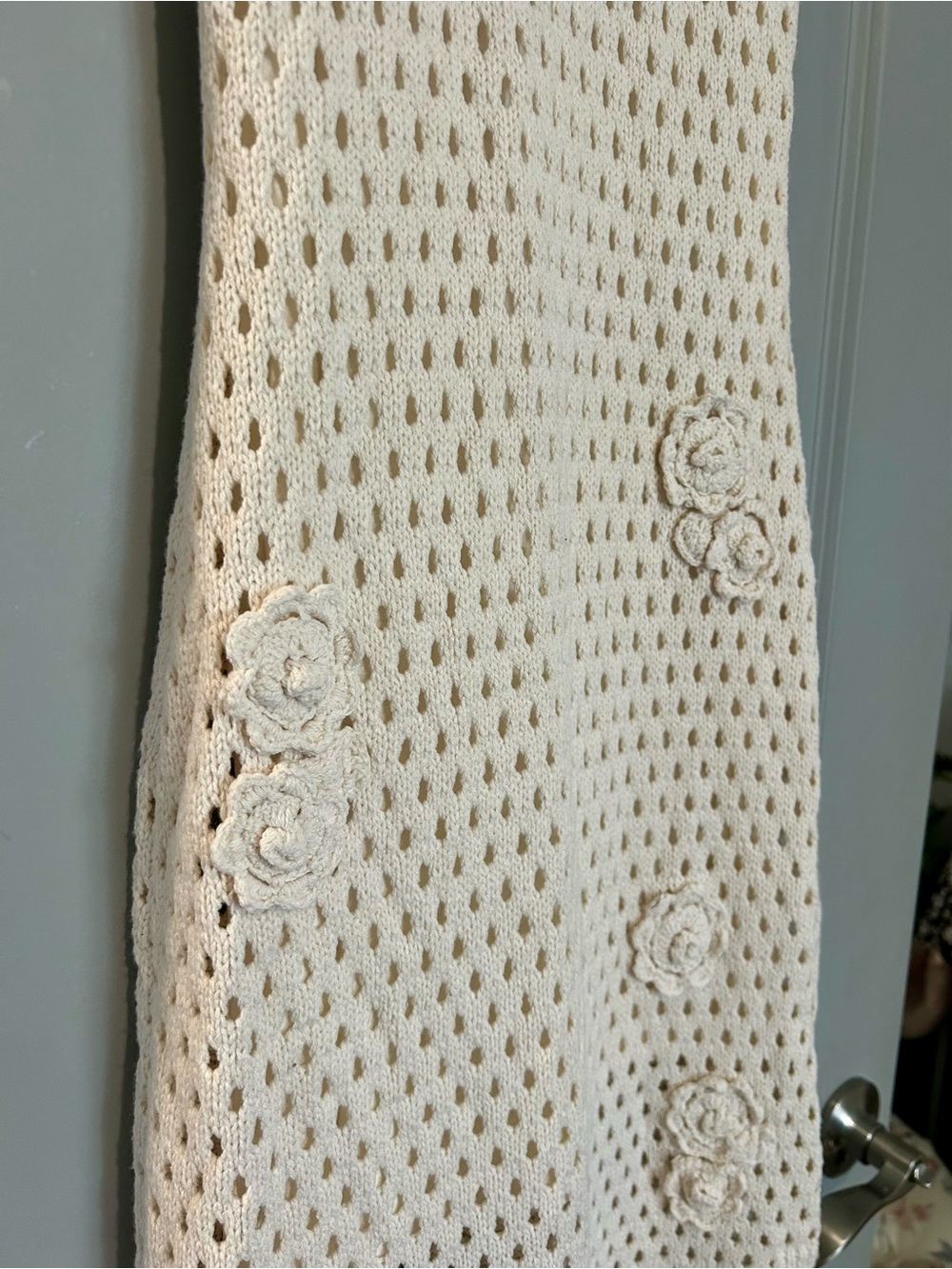 NWT Saltwater LUXE Cream Crochet Floral Appliqué Maxi Dress Size Small - Picture 4 of 6